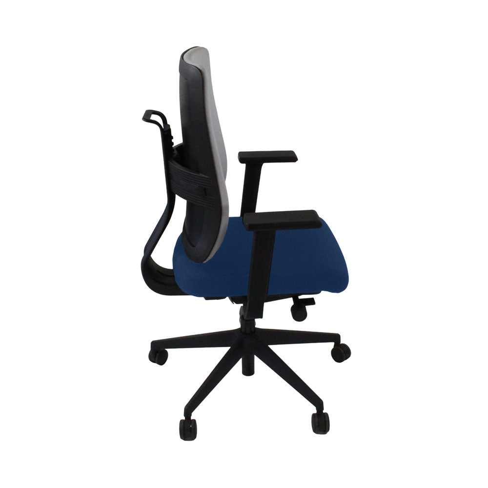 Viasit: Toleo Move Upholstered Back Task Chair In Blue Fabric - Refurbished