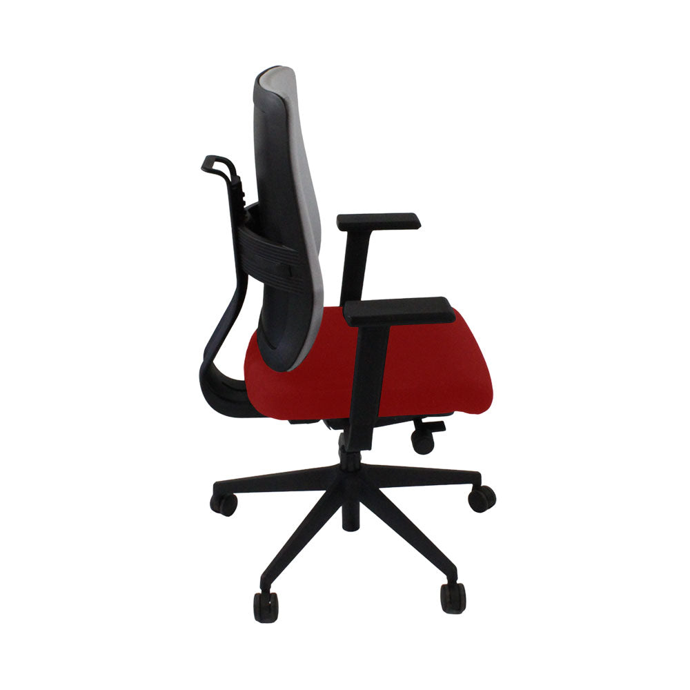 Viasit: Toleo Move Upholstered Back Task Chair In Red Fabric - Refurbished